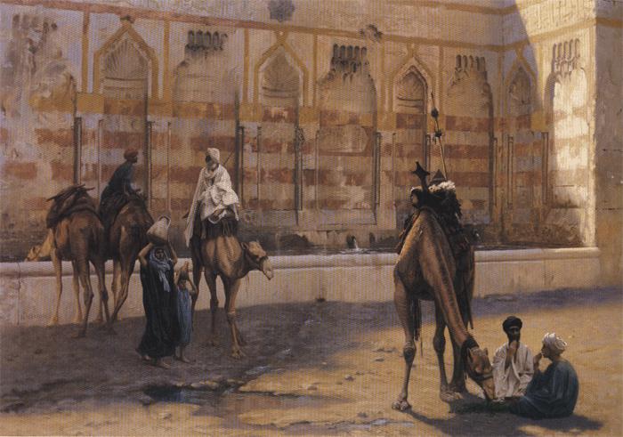 Jean - Leon Gerome Camels at the Watering Place. oil painting picture